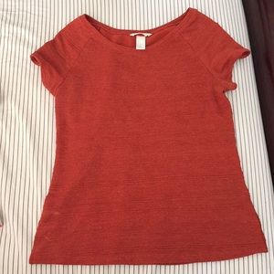 orange textured designed tee